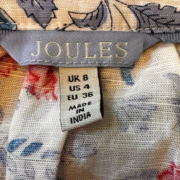Joules NWOT Size US 4 the Yolanda cotton Linen Floral Tunic with Tassels - Picture 8 of 13